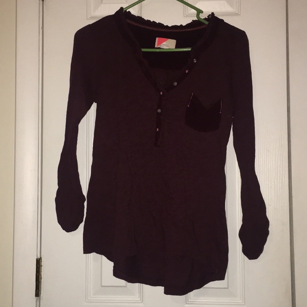 Anthropologie maroon top